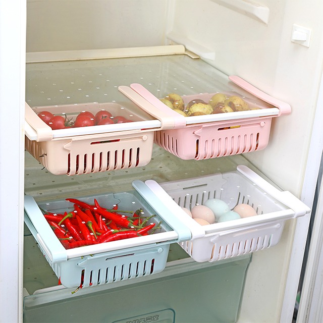 주방용품 냉장고 신축수납 다용도 바구니 선반 KCY-75